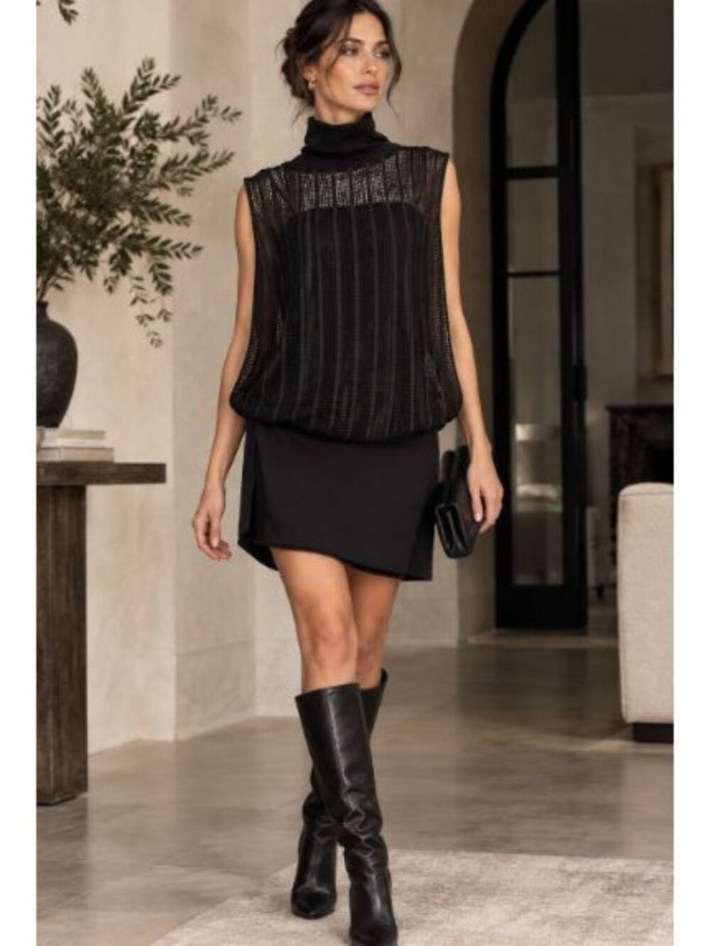Eclipse Black Mesh Dress Blouson Whimsygoth Goth Avant Garde Lagenlook Witch